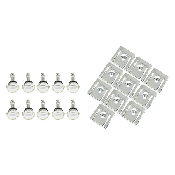 bike it Bike it silver quick release fairing fasteners slip-on  19mm pack of 10